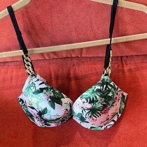 Victoria's Secret Tropical Floral Bra with Black Straps